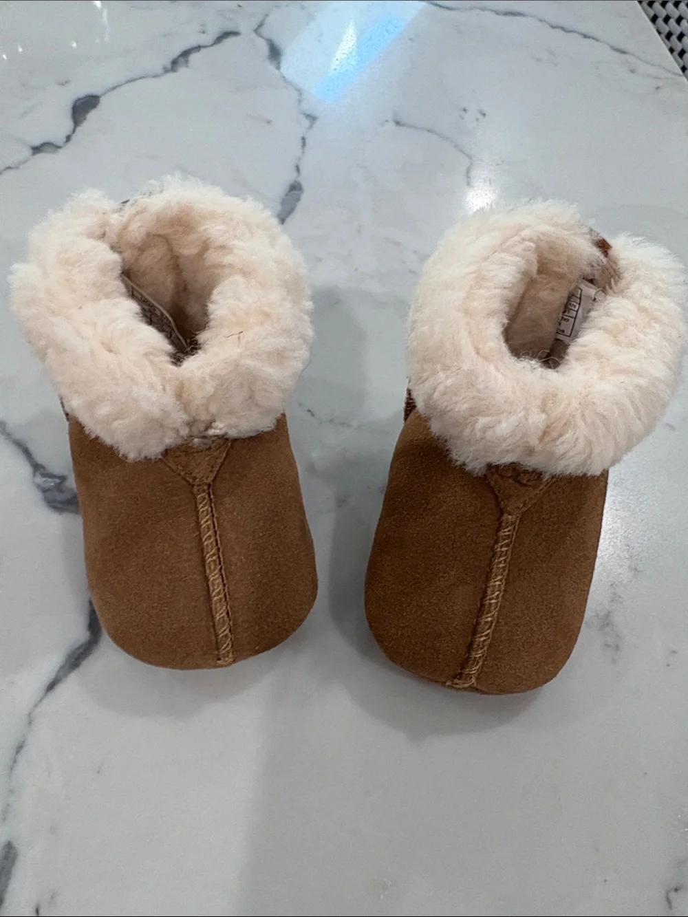 UGG Chestnut Infant Shearling-Lined Bootie with Cream Plush